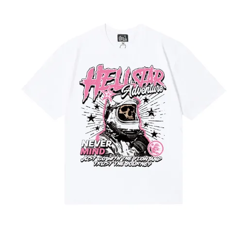 6769# P116 Hellstar American fashion high street pure cotton loose short-sleeved T-shirt Color: White Black Size: S M L XL