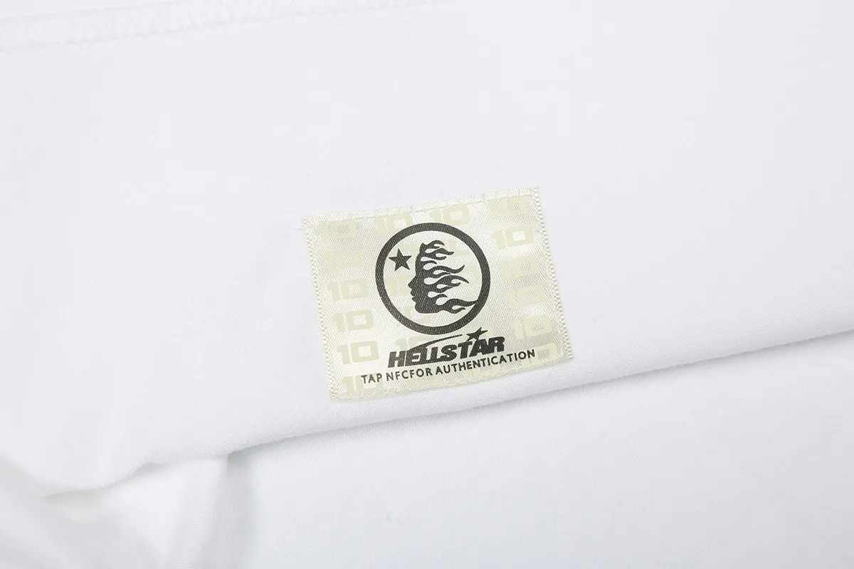 6672# P112 Hellstar American fashion high street pure cotton loose short-sleeved T-shirt Color: White Black Size: S M L XL