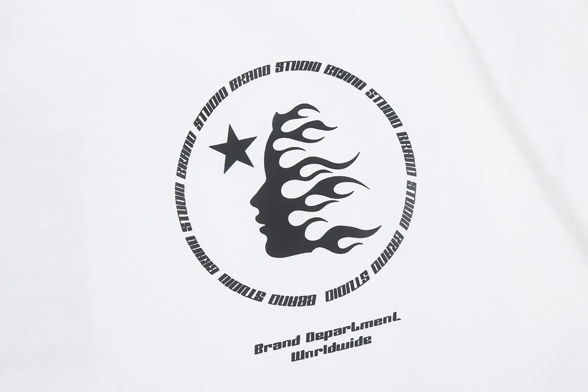 6672# P112 Hellstar American fashion high street pure cotton loose short-sleeved T-shirt Color: White Black Size: S M L XL