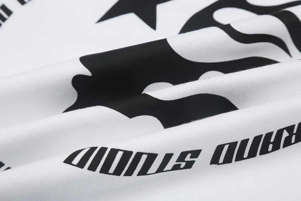 6672# P112 Hellstar American fashion high street pure cotton loose short-sleeved T-shirt Color: White Black Size: S M L XL