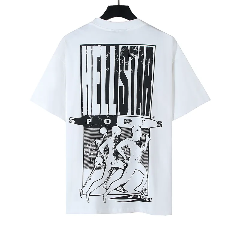 P110 5621# Real shot Hellstar Meichao high street pure cotton loose short-sleeved T-shirt Fabric: 240g 32 count fine cotton double yarn pure cotton Color: White Size: S M L XL