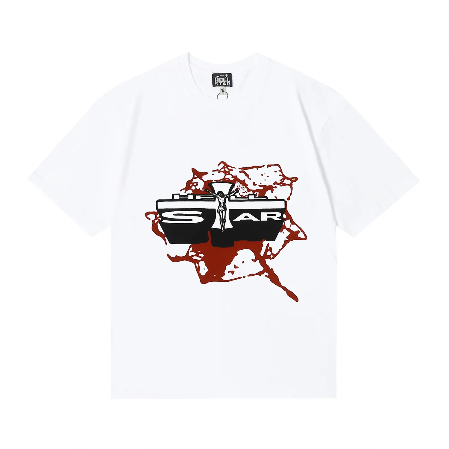 6620# P116 Hellstar American fashion high street pure cotton loose short-sleeved T-shirt Color: White Black Size: S M L XL
