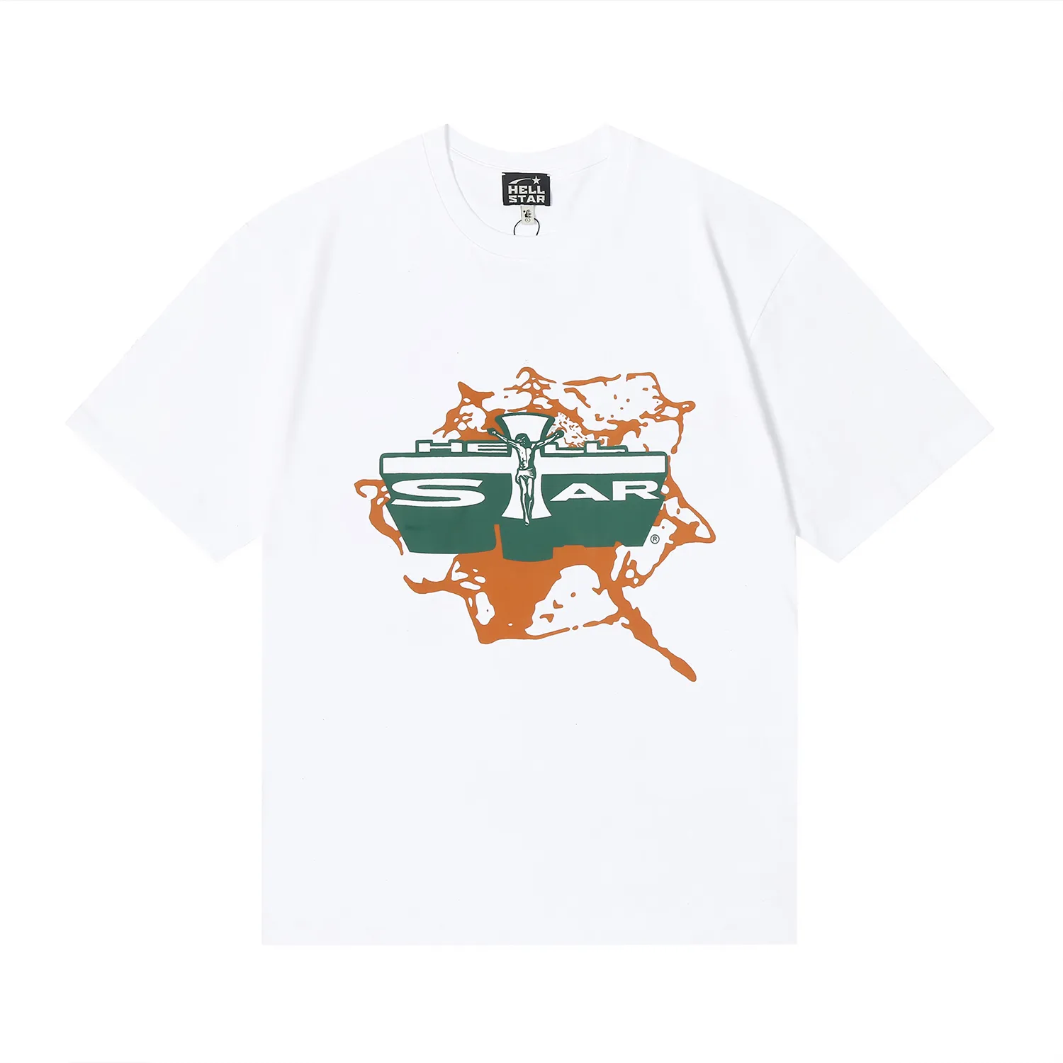 6620# P116 Hellstar American fashion high street pure cotton loose short-sleeved T-shirt Color: White Black Size: S M L XL