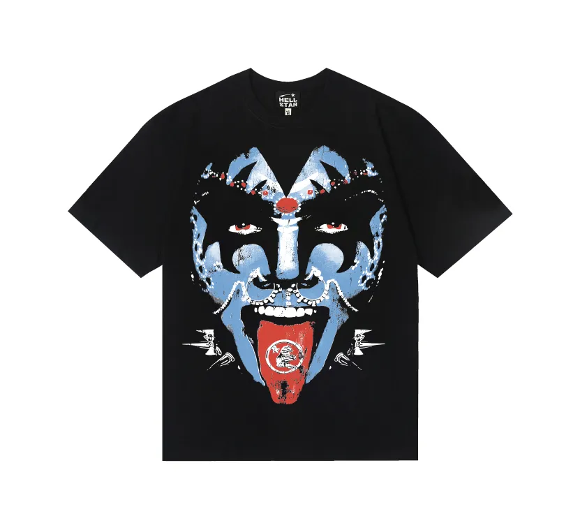 6724# P116 Hellstar American fashion high street pure cotton loose short-sleeved T-shirt Color: Black Size: S M L XL