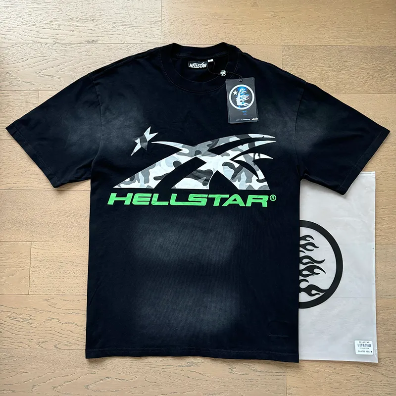 P126 6755#washed black Real shot Hellstar washed retro beauty trendy printed short-sleeved T-shirt Fabric: 250g 32 count fine cotton double yarn pure cotton Color: washed black Size: S M L XL
