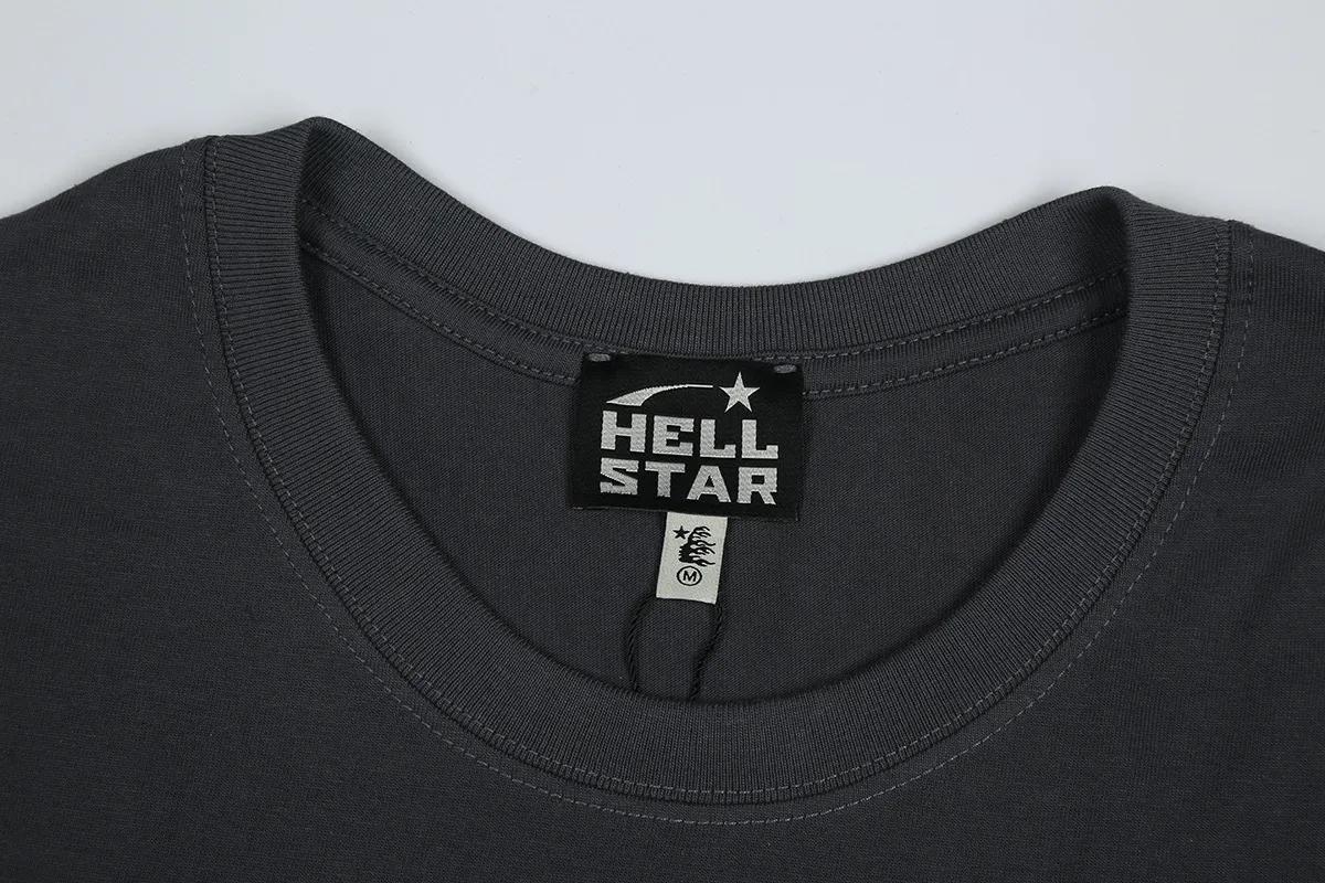 6659# P116 Hellstar American fashion high street pure cotton loose short-sleeved T-shirt Color: White Black Gray Size: S M L XL
