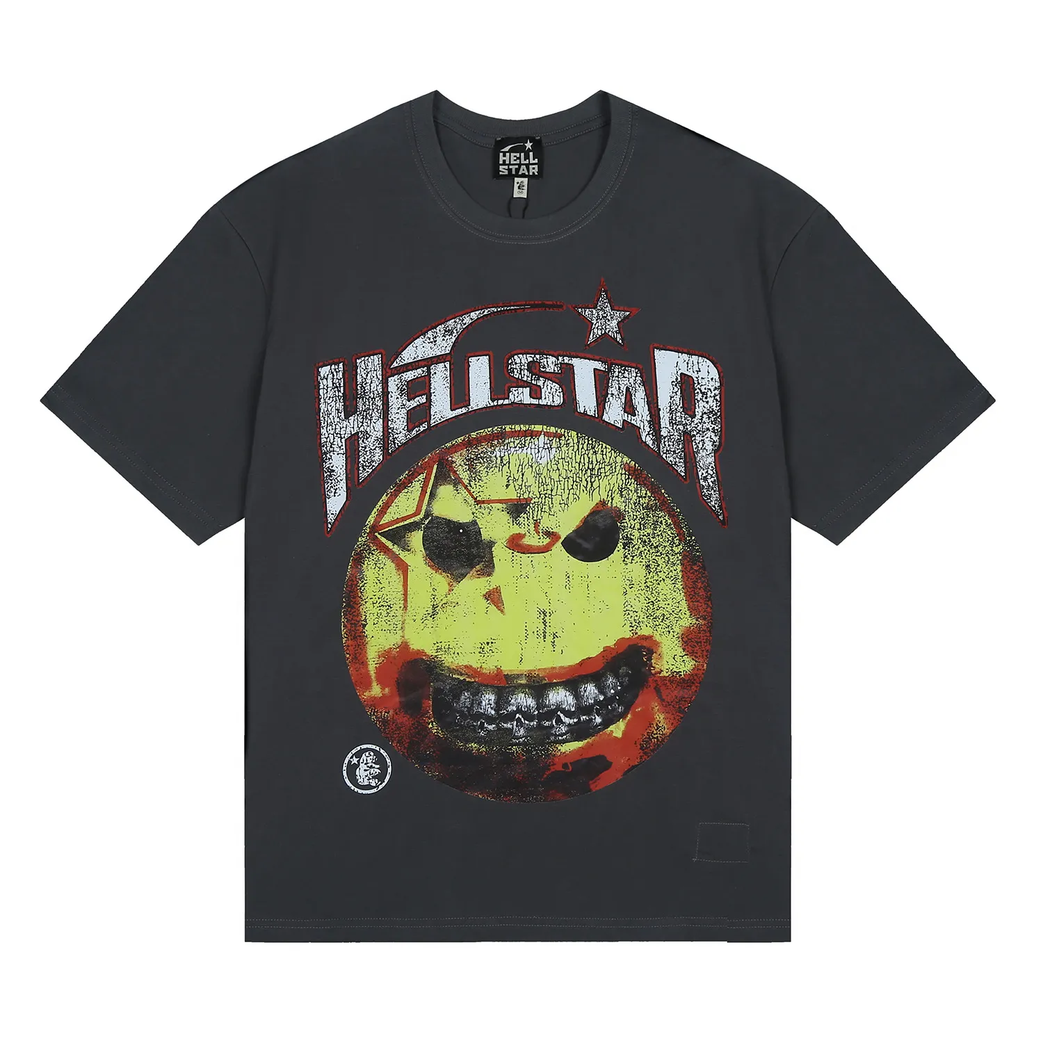 6659# P116 Hellstar American fashion high street pure cotton loose short-sleeved T-shirt Color: White Black Gray Size: S M L XL