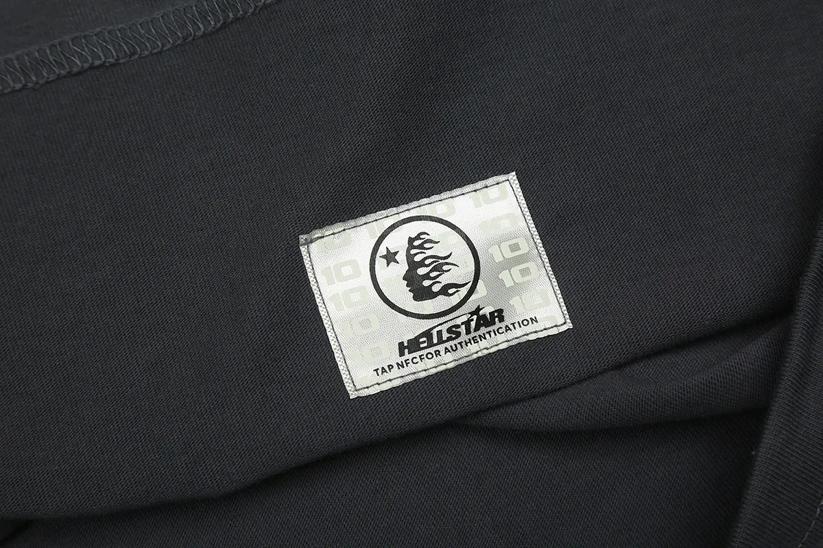 6835# P112 Hellstar American fashion high street pure cotton loose short-sleeved T-shirt Color: Gray Size: S M L XL