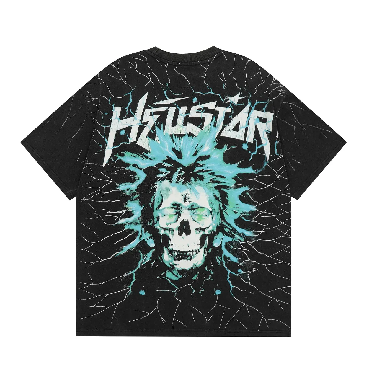 P146 Hellstar Studios Electric Kid Short Sleeve Tee Shirt Washed Black Short Sleeve T-shirt The new hot beauty trend Hellstar!  Standard beauty and trendy workmanship, original customization (fabric, pattern, printing, hang tag, main mark, etc.), exaggerated style, explosive style, dare to break through tradition, bring adventurous new fashion experience!  YoungBoy, the most popular rapper in the youth circle, has shot a lot of models for him, and celebrities such as Dababy and Swae Lee frequently get dressed!  color: Vintage Black (washed black) size: S, M, L, XL