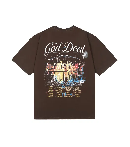 6812# P116 Hellstar American fashion high street pure cotton loose short-sleeved T-shirt Color: Black Dark Coffee Size: S M L XL