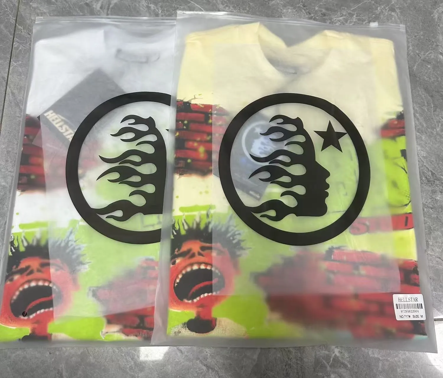 P108 Real-stock Hellstar cross-border European and American style, street fashion brand pure fabric (fabric): 32 pieces of 240g heavy combed double yarn pure cotton code number (size): S-M- L- X L color (colour): apricot/white 👉