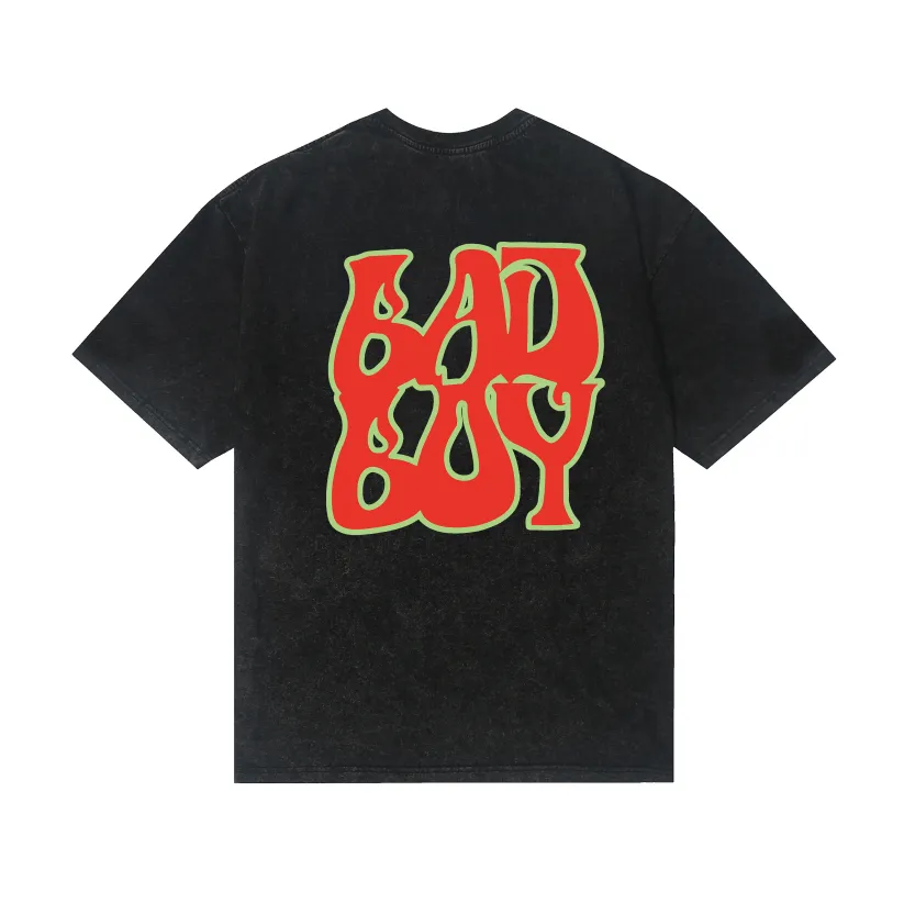 7737# P124 Washed Hellstar Hellstar ins same style retro printed tops for men and women, casual and trendy pure cotton washed short-sleeved T-shirt Color: Black Size: S M L XL