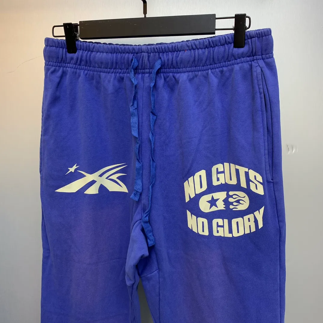 P210 Hellstar No Guts No Glory Sweatpants Blue washed distressed pure cotton sweatpants color (color): Vintage BLUE (washed blue) Size (size): S, M, L, XL