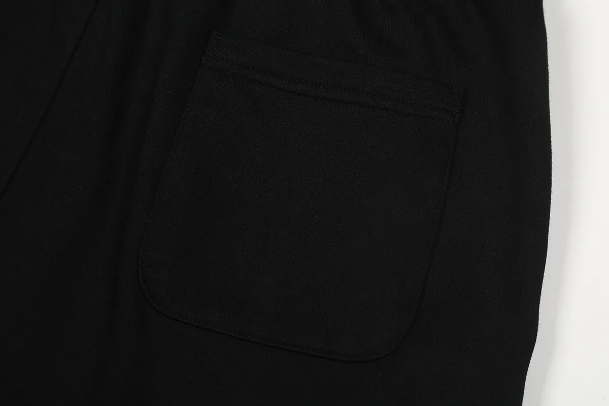 1121# P150 Hellstar pure cotton terry 350g printed casual shorts Color: Black Size: S M L XL