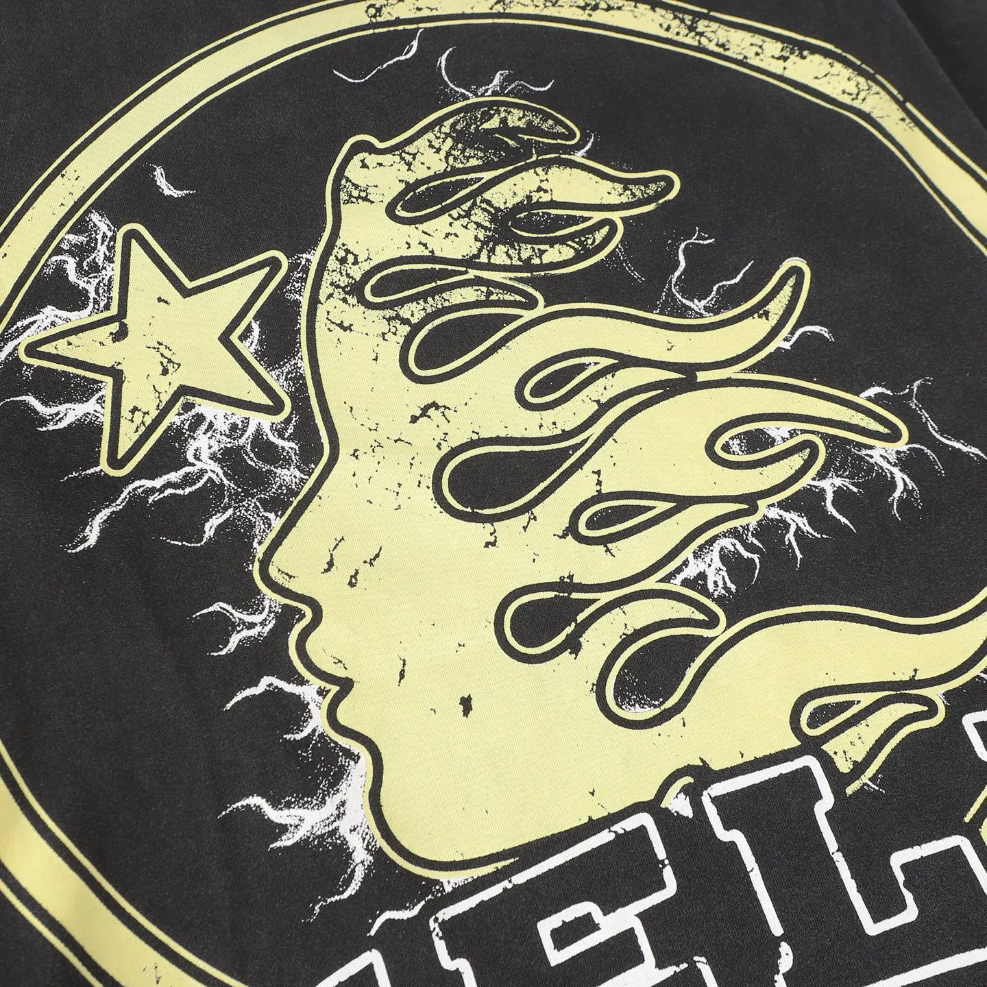 P124 Hellstar Hellstar Cross-border European and American style street fashion brand pure cotton T-shirt Fabric (fabric): 32 counts 250g washed combed double yarn pure cotton Size (size): S-M- L- X L Color (colour): Washed black (spray Ma Liu)
