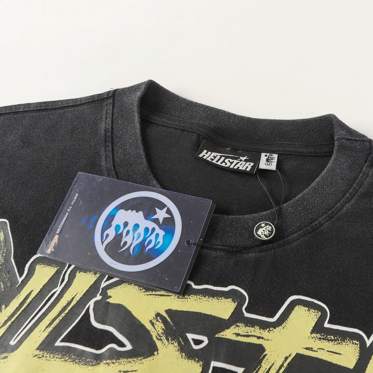 P124 Hellstar Hellstar Cross-border European and American style street fashion brand pure cotton T-shirt Fabric (fabric): 32 counts 250g washed combed double yarn pure cotton Size (size): S-M- L- X L Color (colour): Washed black (spray Ma Liu)