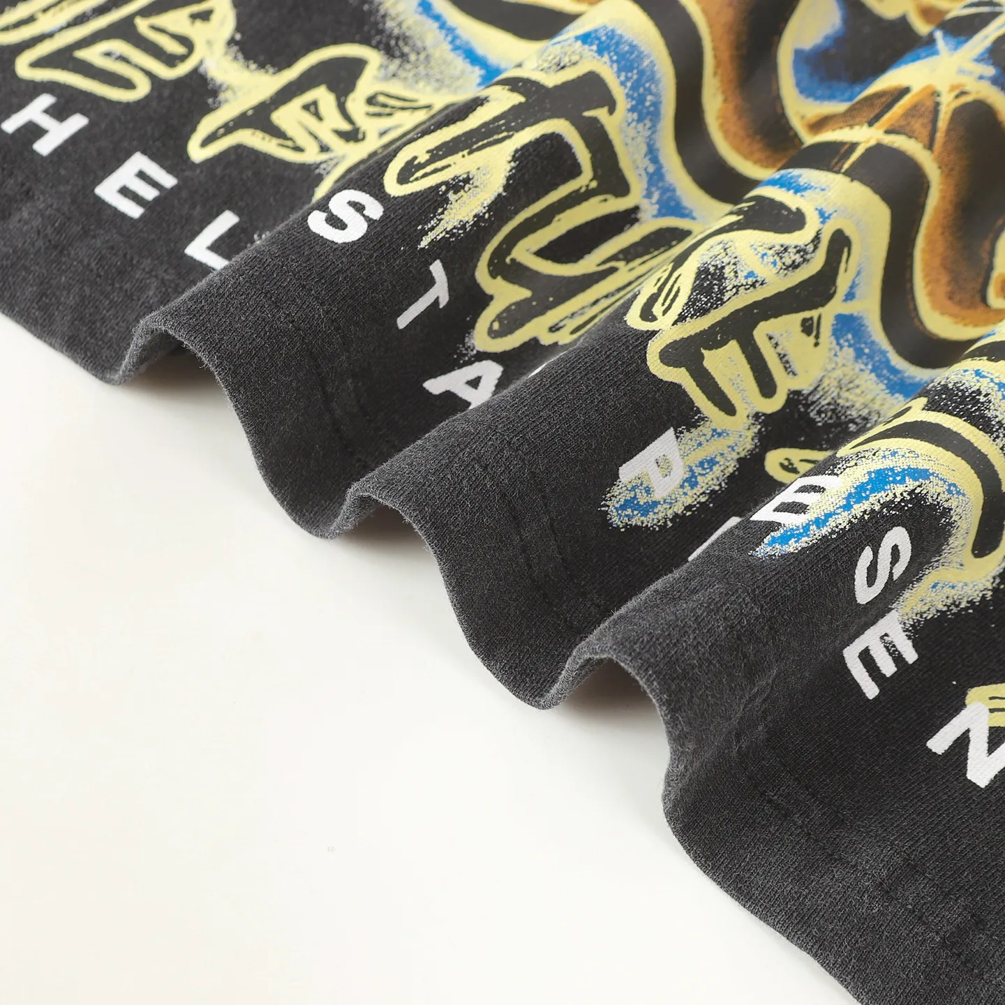 P124 Hellstar Hellstar Cross-border European and American style street fashion brand pure cotton T-shirt Fabric (fabric): 32 counts 250g washed combed double yarn pure cotton Size (size): S-M- L- X L Color (colour): Washed black (spray Ma Liu)