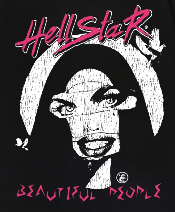 6716# P116 Hellstar American fashion high street pure cotton loose short-sleeved T-shirt Color: Gray Black Size: S M L XL