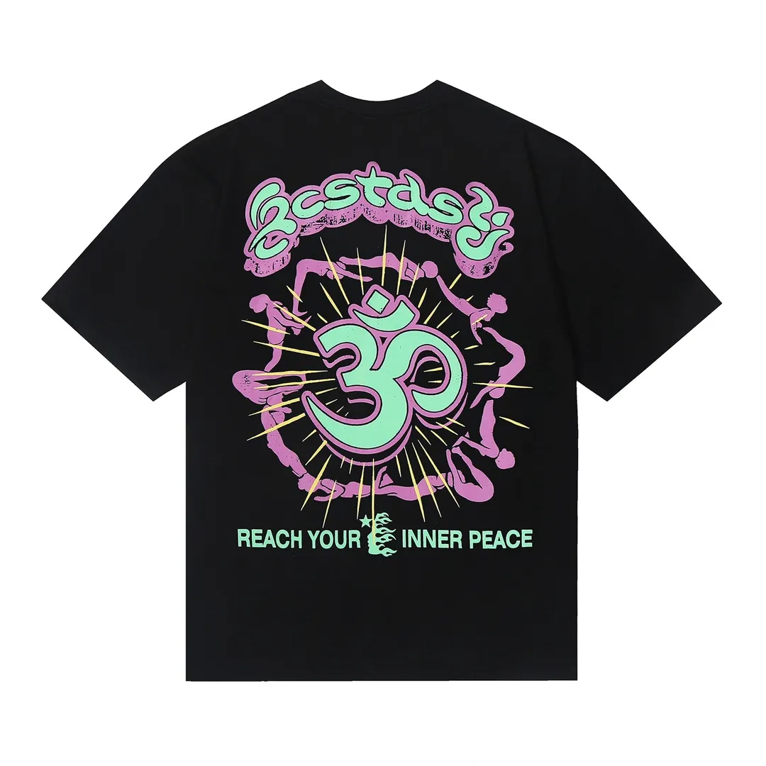 6621# P116 Hellstar American fashion high street pure cotton loose short-sleeved T-shirt Color: White Black Size: S M L XL