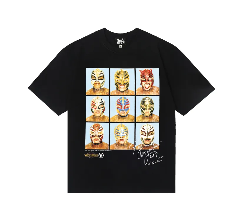 6777# P116 Hellstar American fashion high street pure cotton loose short-sleeved T-shirt Color: White Black Apricot Code Number: S M L XL