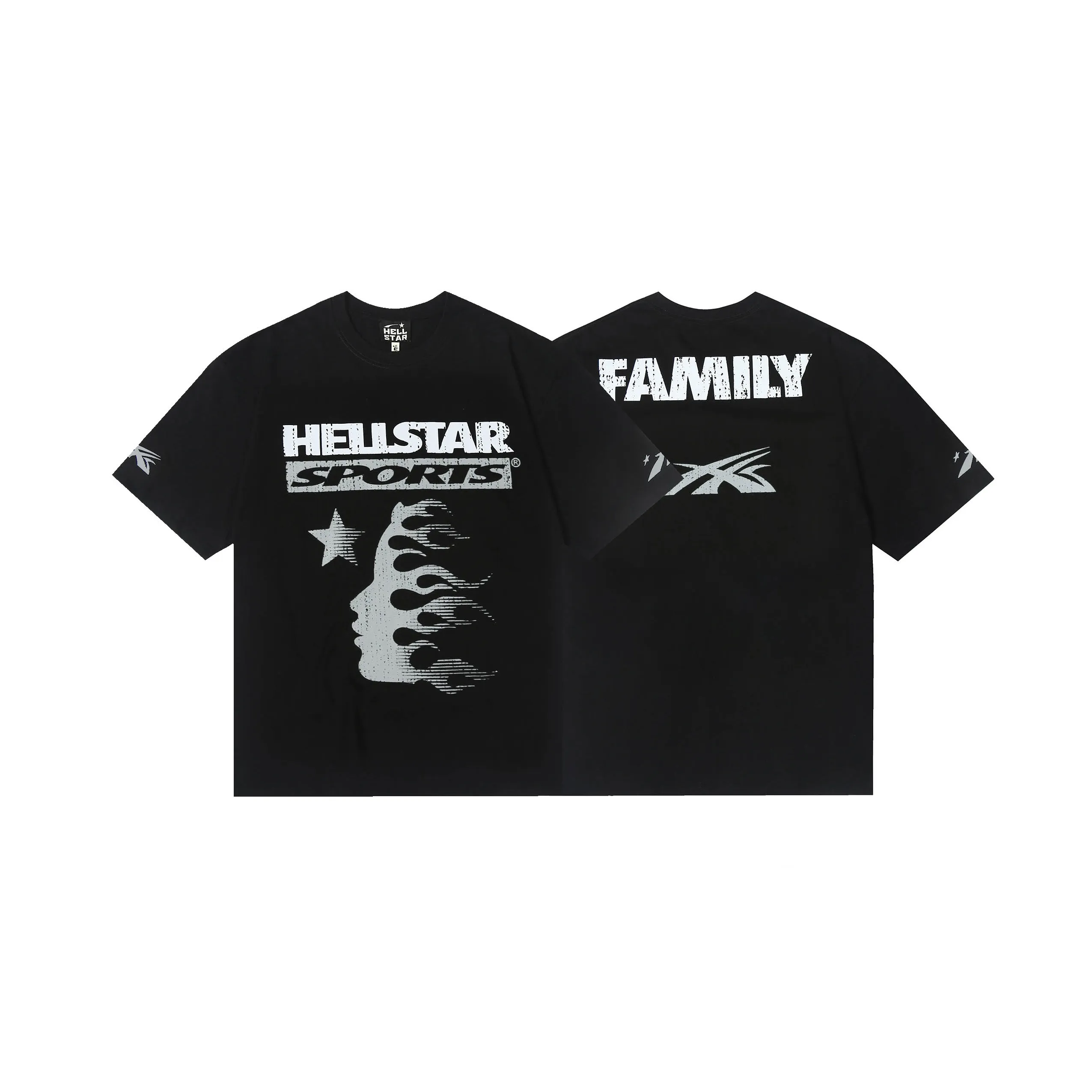 6794# P116 Hellstar American fashion high street pure cotton loose short-sleeved T-shirt Color: Black Size: S M L XL