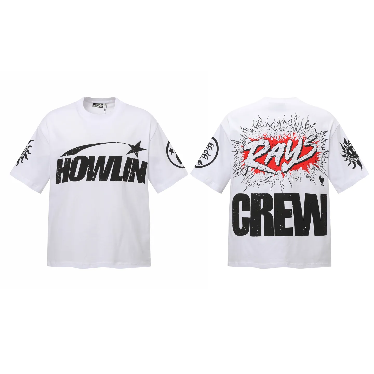 P108 Real-stock Hellstar Cross-border European and American style, street fashion brand pure cotton T-shirt Fabric (fabric): 32 pieces of 240g heavy combed double yarn pure cotton Size (size): S-M- L- X L Color (colour): white
