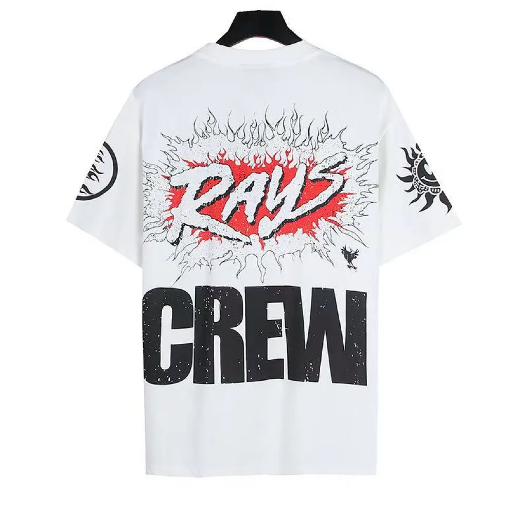 P108 Real-stock Hellstar Cross-border European and American style, street fashion brand pure cotton T-shirt Fabric (fabric): 32 pieces of 240g heavy combed double yarn pure cotton Size (size): S-M- L- X L Color (colour): white