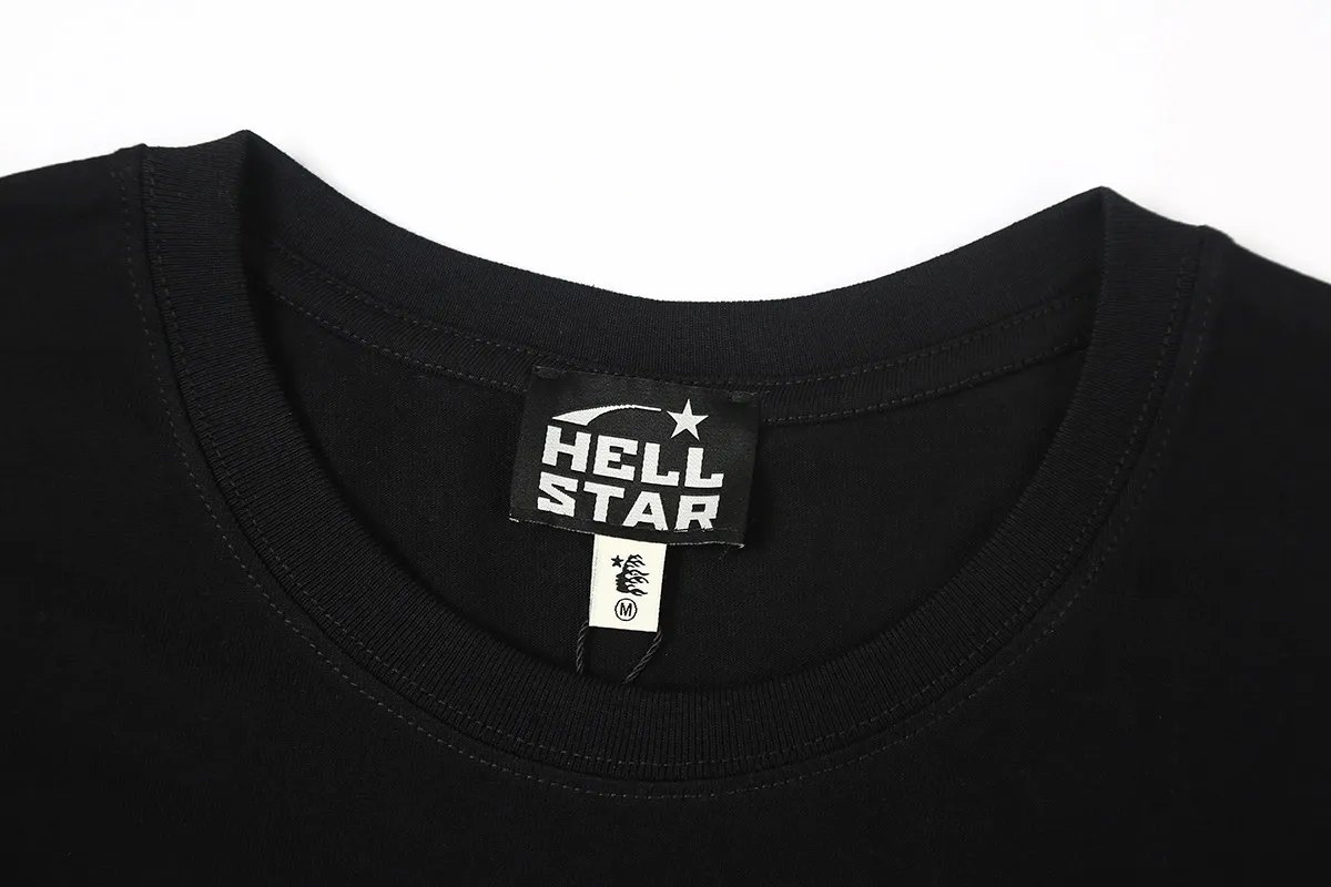 6631# P112 Hellstar American fashion high street pure cotton loose short-sleeved T-shirt Color: White Black Apricot Code Number: S M L XL