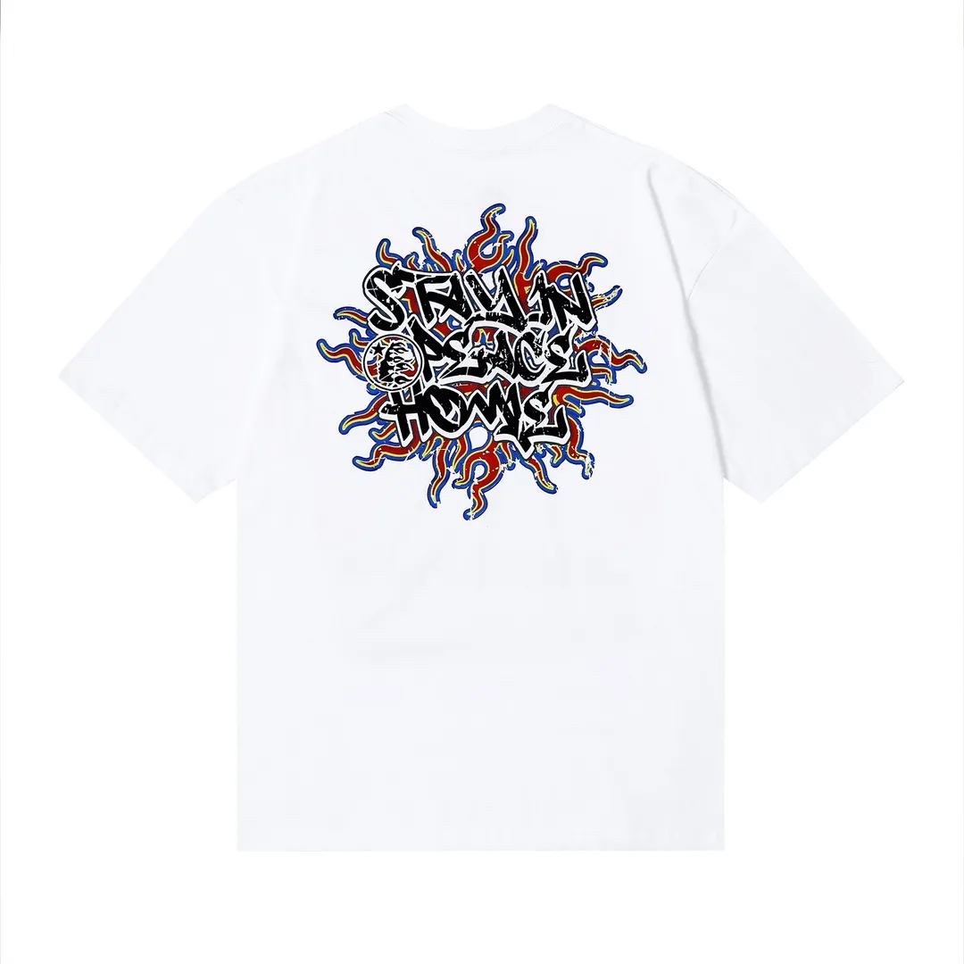 6631# P112 Hellstar American fashion high street pure cotton loose short-sleeved T-shirt Color: White Black Apricot Code Number: S M L XL