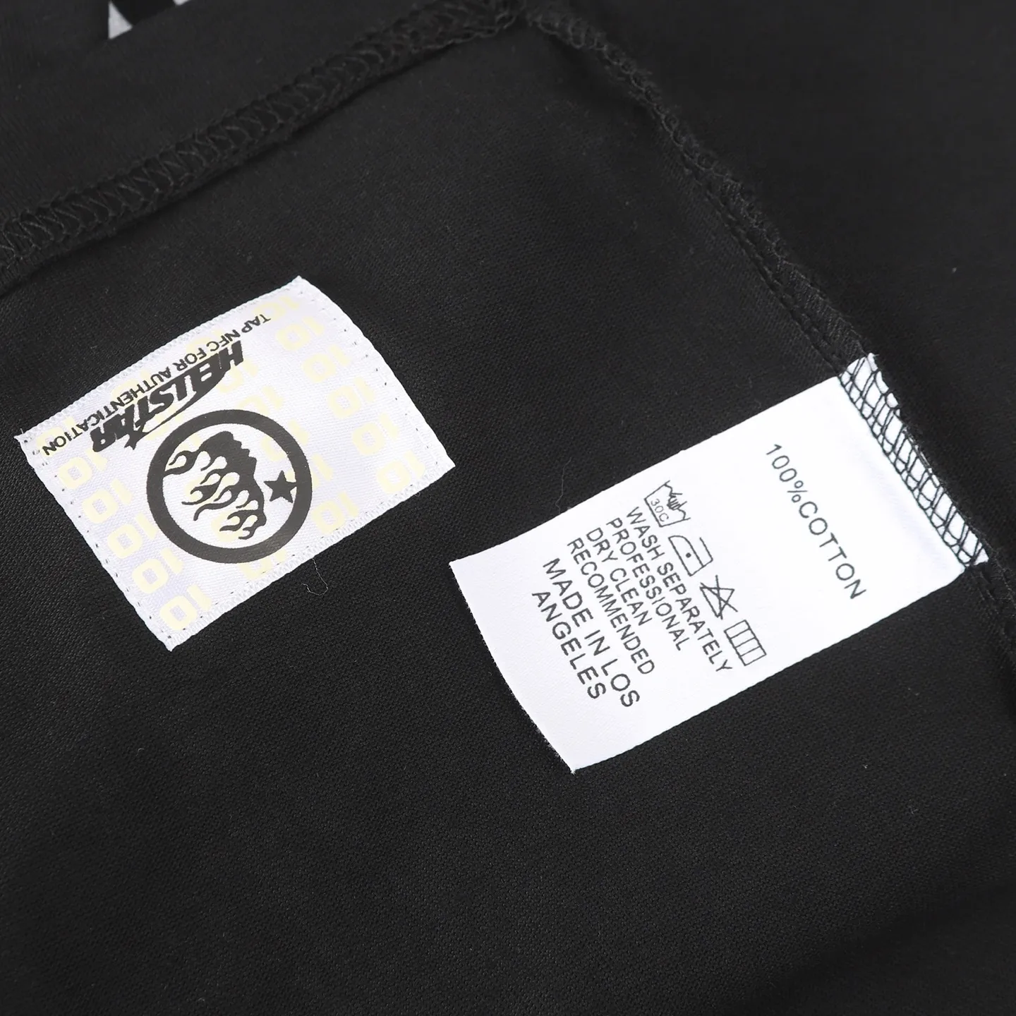 P108 780# black / white I Real stock Hellstar Cross-border European and American style, street fashion brand pure cotton T-shirt Fabric (fabric): 32 counts of 240g heavy combed double yarn pure cotton Size (size): S-M- L- X L Color (colour): white/black