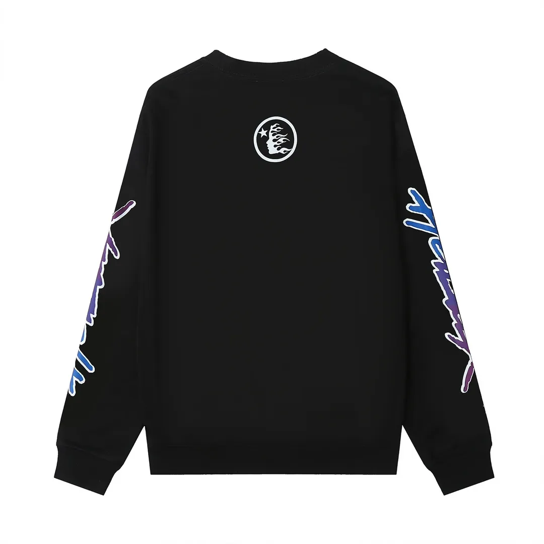 8810# P166 Hellstar high quality Hellstar American trendy printed cotton terry crew neck sweatshirt Color: Black Size: S M L XL