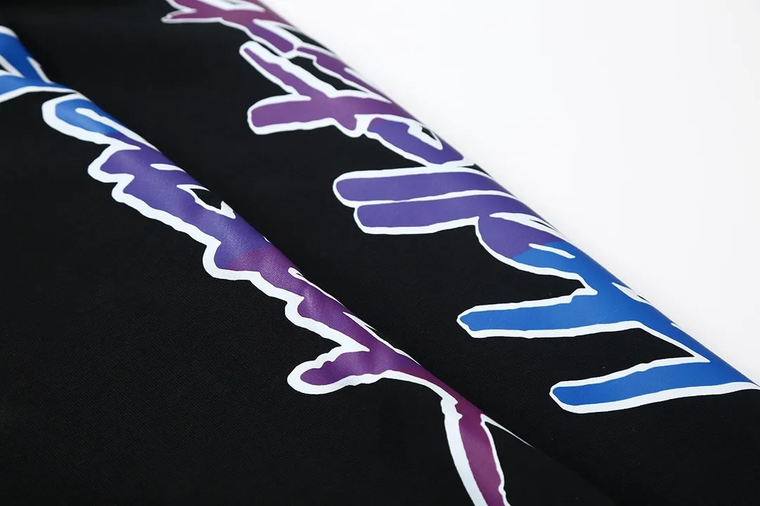 8810# P166 Hellstar high quality Hellstar American trendy printed cotton terry crew neck sweatshirt Color: Black Size: S M L XL