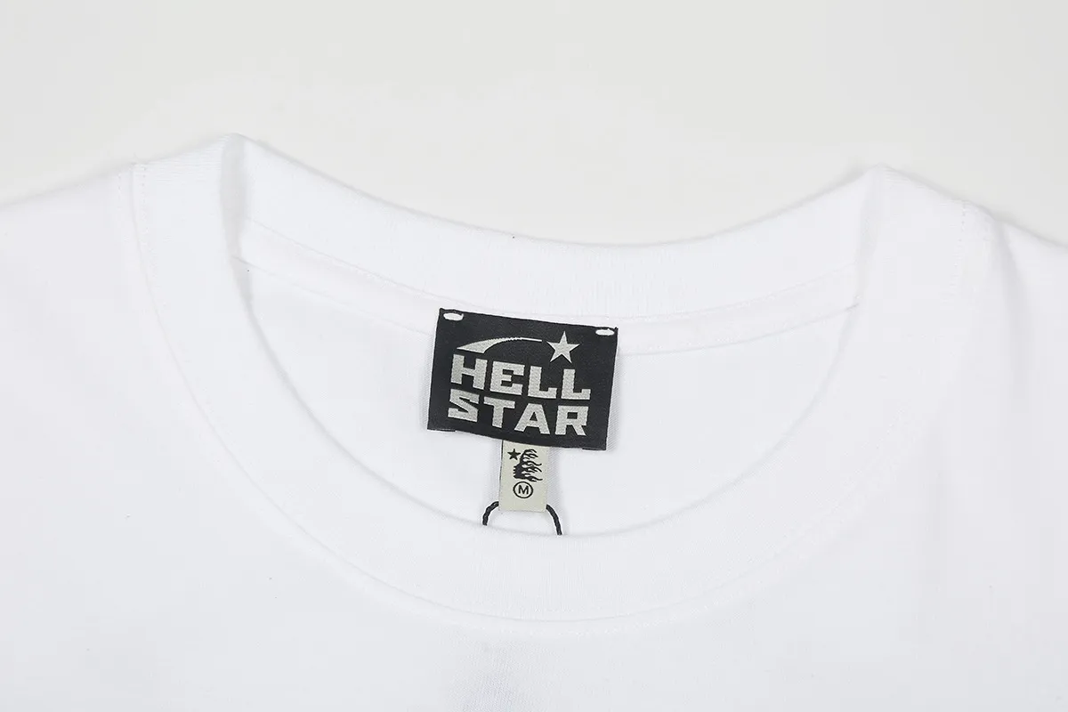 6739# P116 Hellstar American fashion high street pure cotton loose short-sleeved T-shirt Color: White Size: S M L XL