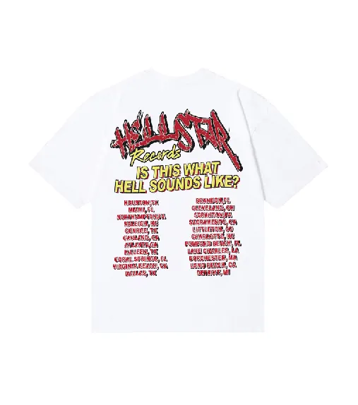 6811# P116 Hellstar American fashion high street pure cotton loose short-sleeved T-shirt Color: White Size: S M L XL
