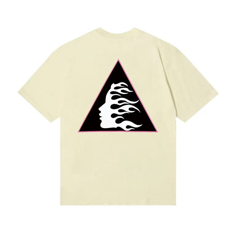 6735# P116 Hellstar American fashion high street pure cotton loose short-sleeved T-shirt Color: Black White Apricot Code Number: S M L XL
