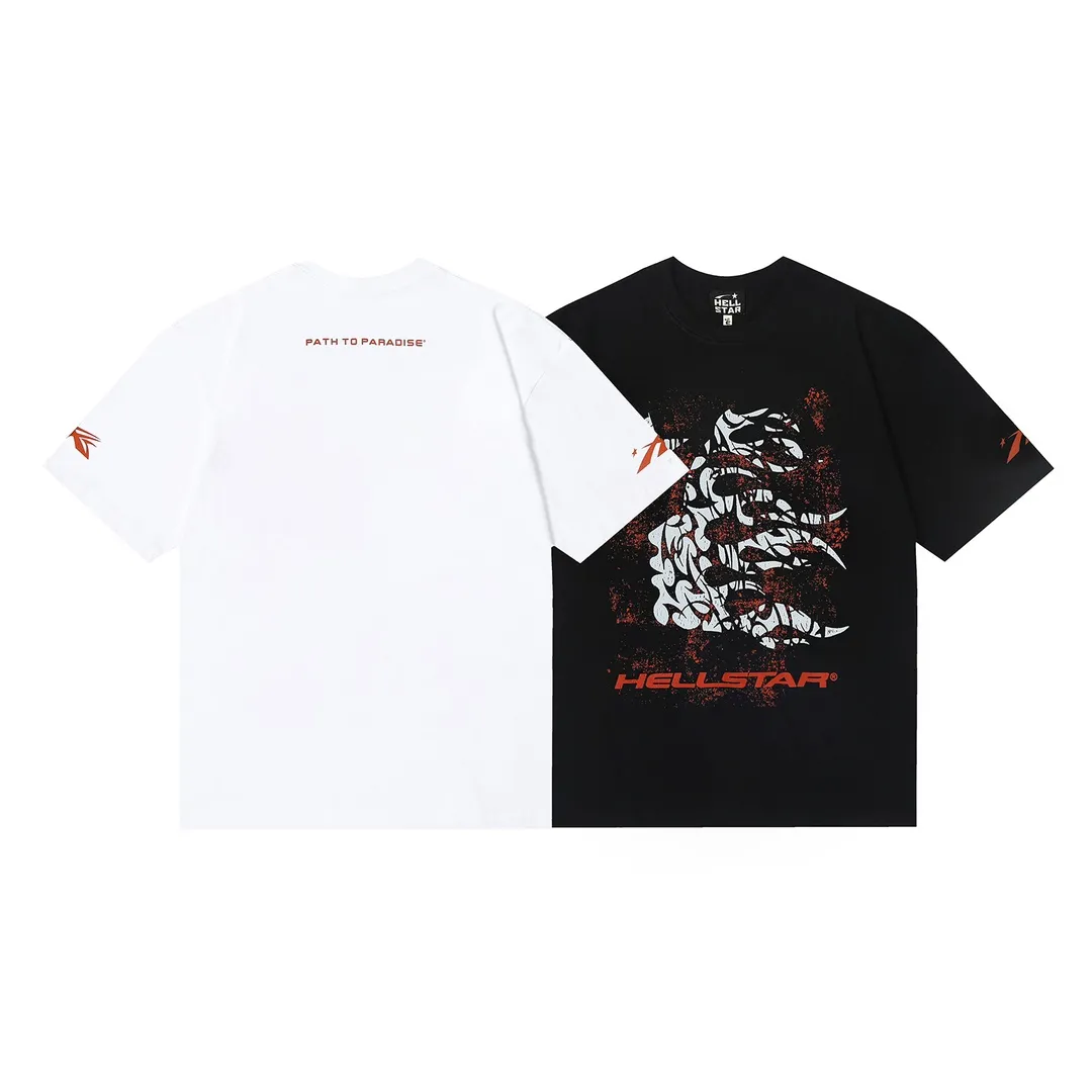 6649# P112 Hellstar American fashion high street pure cotton loose short-sleeved T-shirt Color: White Black Size: S M L XL
