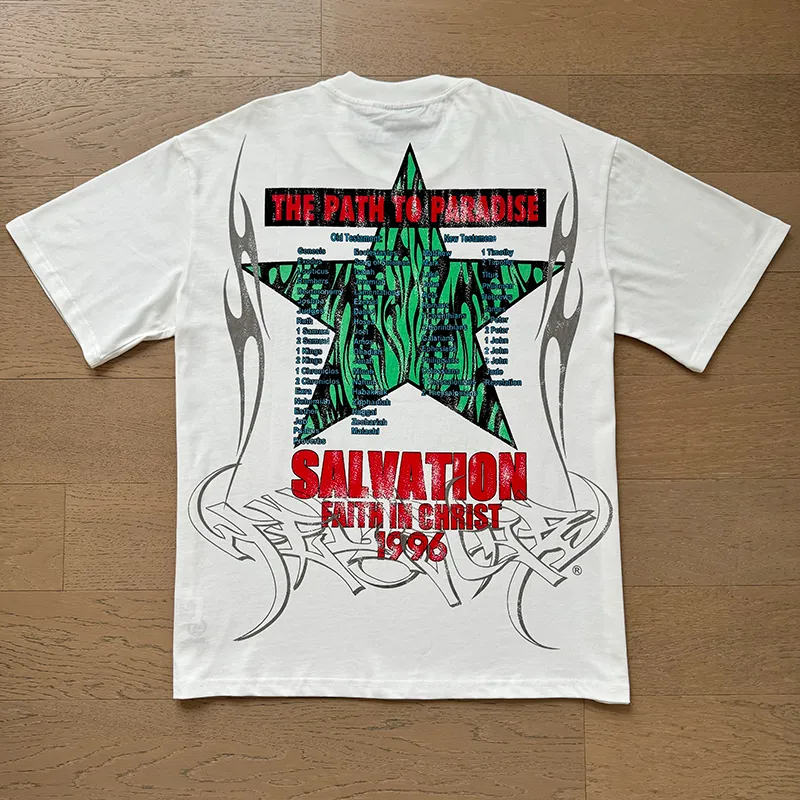 P110 5610# Real shot Hellstar Meichao high street pure cotton loose short-sleeved T-shirt Fabric: 240g 32 count fine cotton double yarn pure cotton Color: White Size: S M L XL