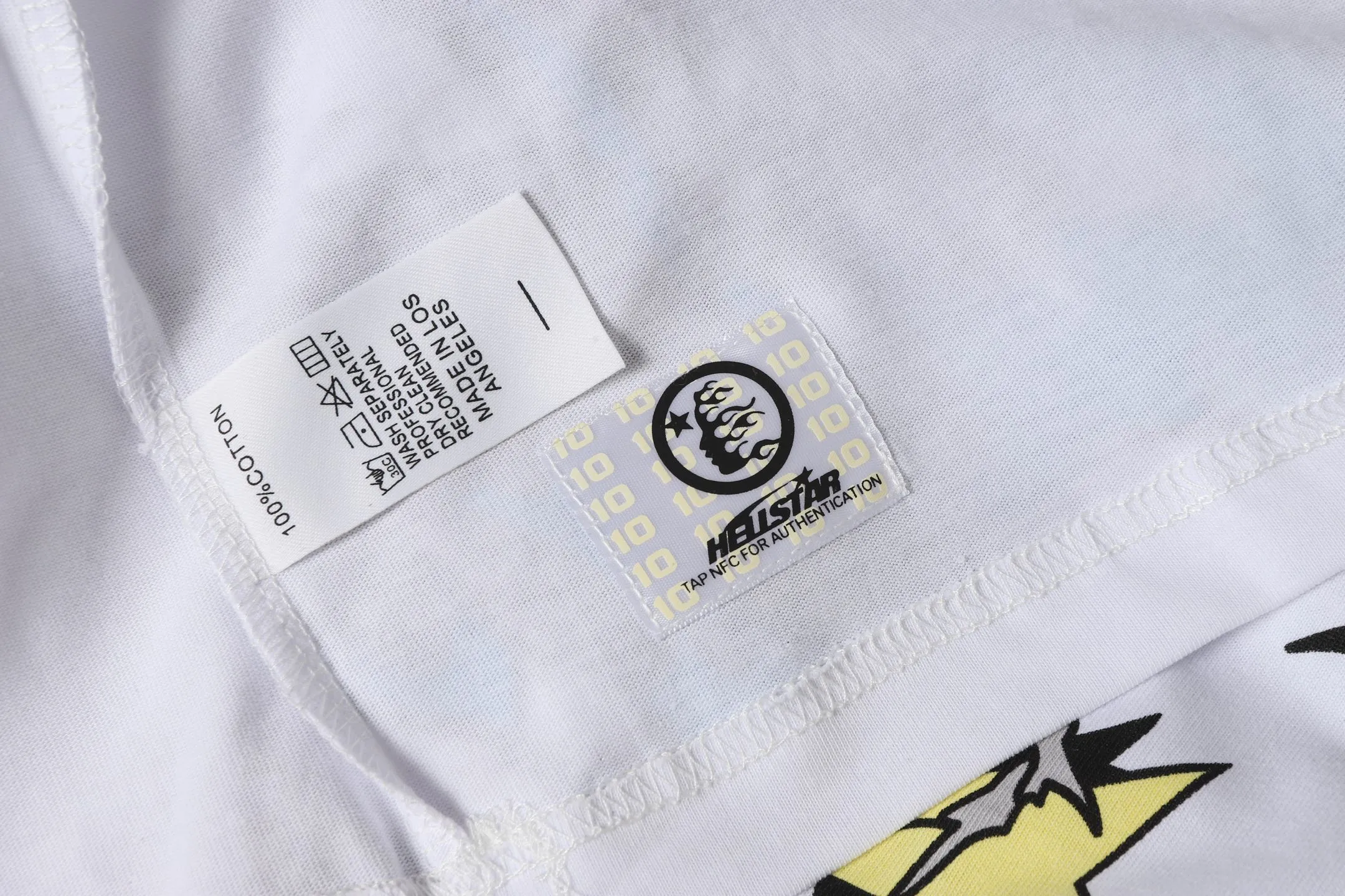 P108 Real-stock Hellstar Cross-border European and American style street brand pure cotton T-shirt Fabric (fabric): 32 counts of 240g heavy combed double yarn pure cotton Size (size): S-M- L- X L Color (colour): white