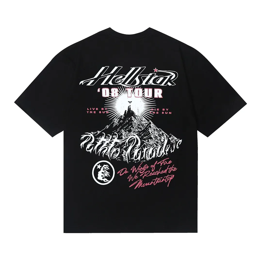 6623# P116 Hellstar American fashion high street pure cotton loose short-sleeved T-shirt Color: White Black Gray Size: S M L XL