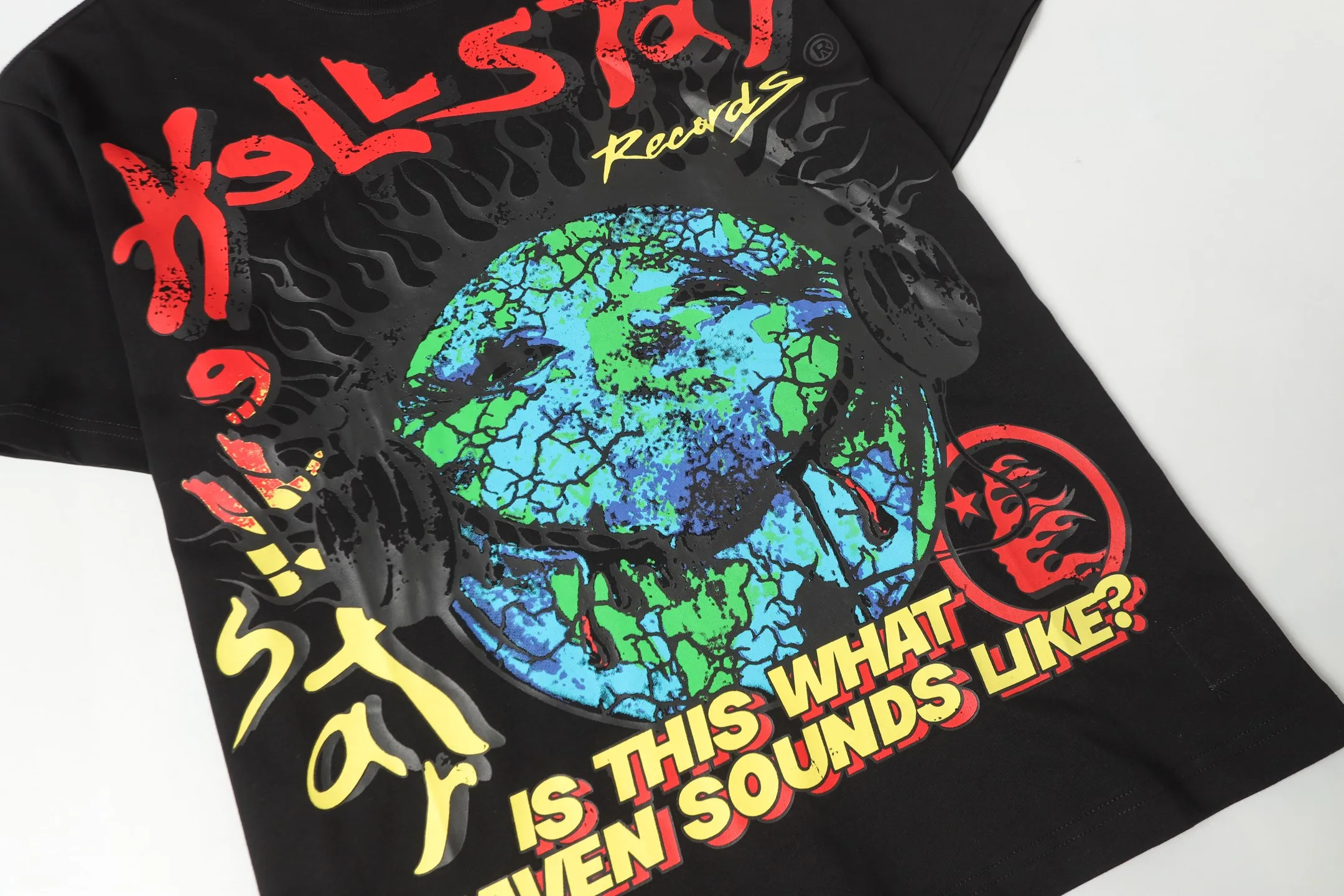 P108 Real-stock Hellstar Cross-border European and American style, street brand pure cotton T-shirt Fabric (fabric): 32 counts of 240g heavy combed double yarn pure cotton Size (size): S-M- L- X L Color (colour): black/white/apricot 👉 👉