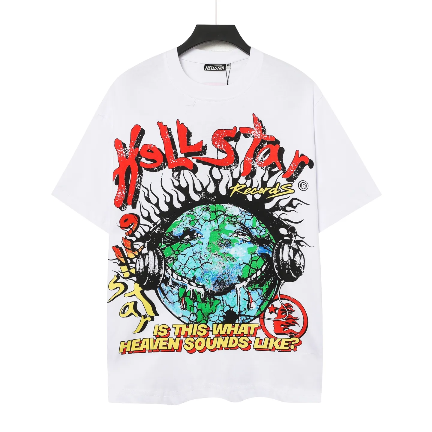 P108 Real-stock Hellstar Cross-border European and American style, street brand pure cotton T-shirt Fabric (fabric): 32 counts of 240g heavy combed double yarn pure cotton Size (size): S-M- L- X L Color (colour): black/white/apricot 👉 👉
