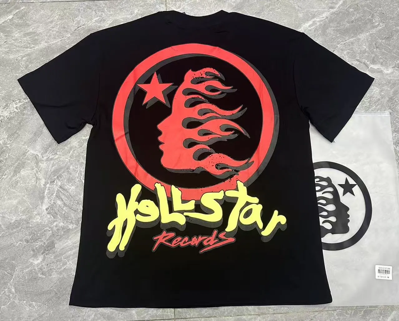 P108 Real-stock Hellstar Cross-border European and American style, street brand pure cotton T-shirt Fabric (fabric): 32 counts of 240g heavy combed double yarn pure cotton Size (size): S-M- L- X L Color (colour): black/white/apricot 👉 👉
