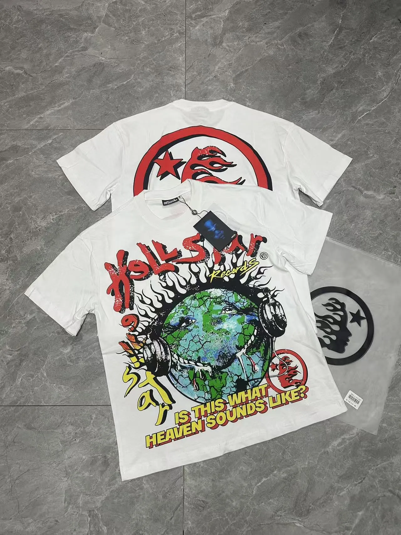 P108 Real-stock Hellstar Cross-border European and American style, street brand pure cotton T-shirt Fabric (fabric): 32 counts of 240g heavy combed double yarn pure cotton Size (size): S-M- L- X L Color (colour): black/white/apricot 👉 👉