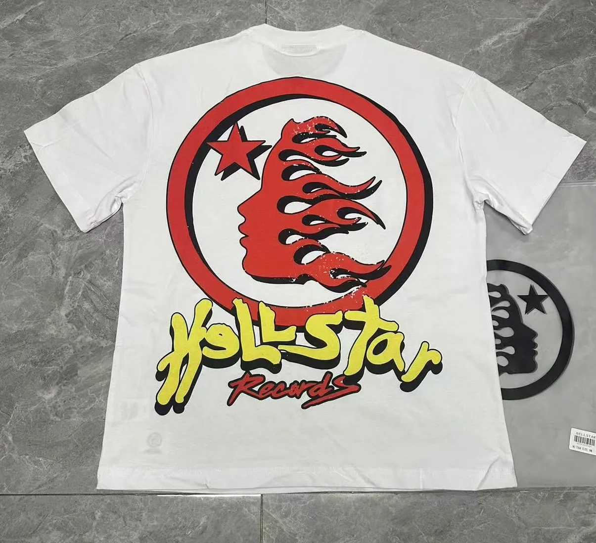 P108 Real-stock Hellstar Cross-border European and American style, street brand pure cotton T-shirt Fabric (fabric): 32 counts of 240g heavy combed double yarn pure cotton Size (size): S-M- L- X L Color (colour): black/white/apricot 👉 👉