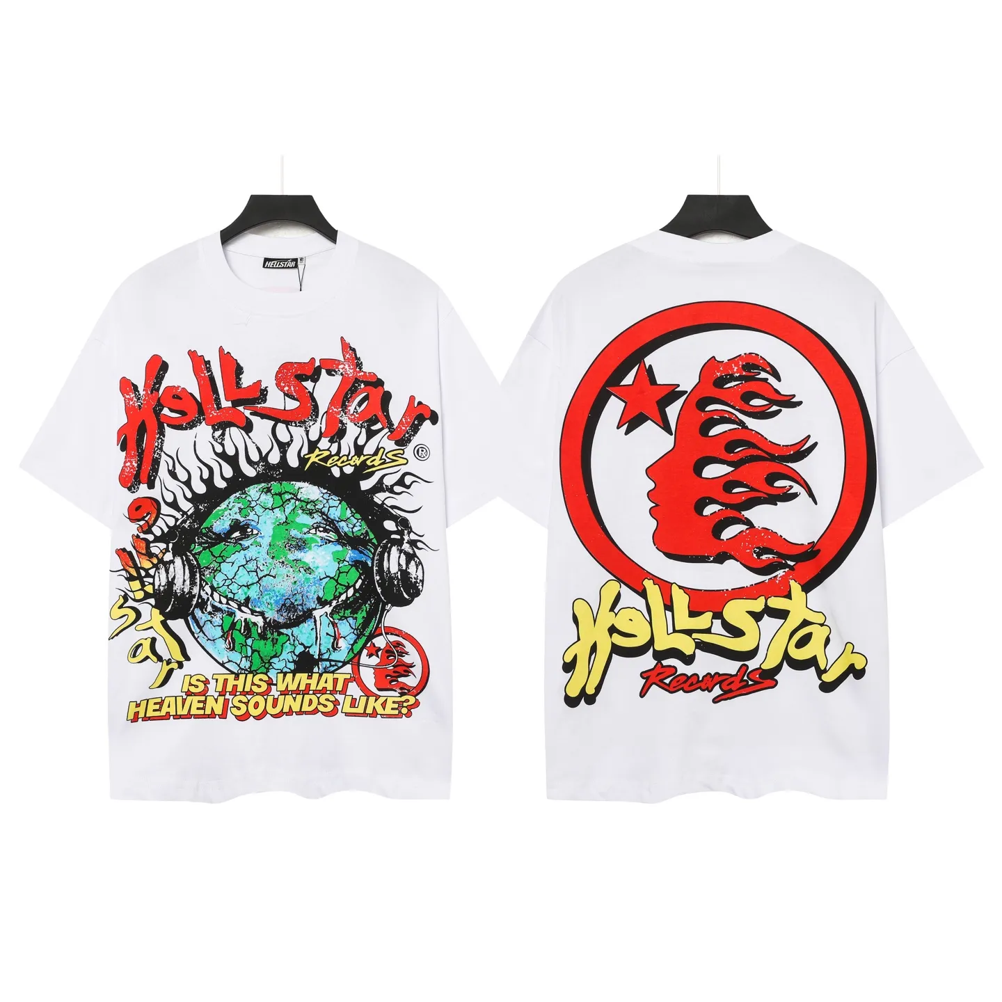 P108 Real-stock Hellstar Cross-border European and American style, street brand pure cotton T-shirt Fabric (fabric): 32 counts of 240g heavy combed double yarn pure cotton Size (size): S-M- L- X L Color (colour): black/white/apricot 👉 👉