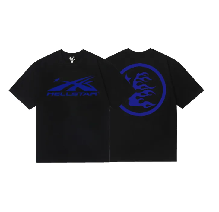 6614# P112 Hellstar American fashion high street pure cotton loose short-sleeved T-shirt Color: Black Size: S M L XL