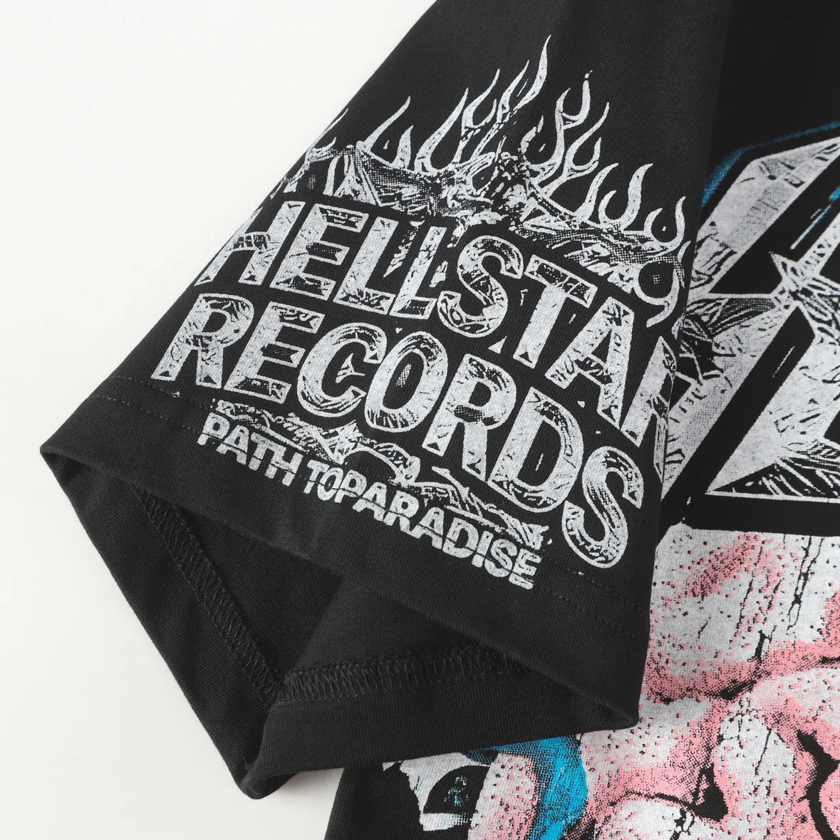 P108 Real-stock Hellstar Cross-border European and American style, street fashion brand pure cotton T-shirt Fabric (fabric): 32 pieces of 240g heavy combed double yarn pure cotton Size (size): S-M- L- X L Color (colour): black