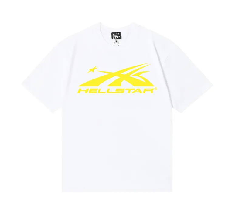 6803# P112 Hellstar American fashion high street pure cotton loose short-sleeved T-shirt Color: White Black Size: S M L XL