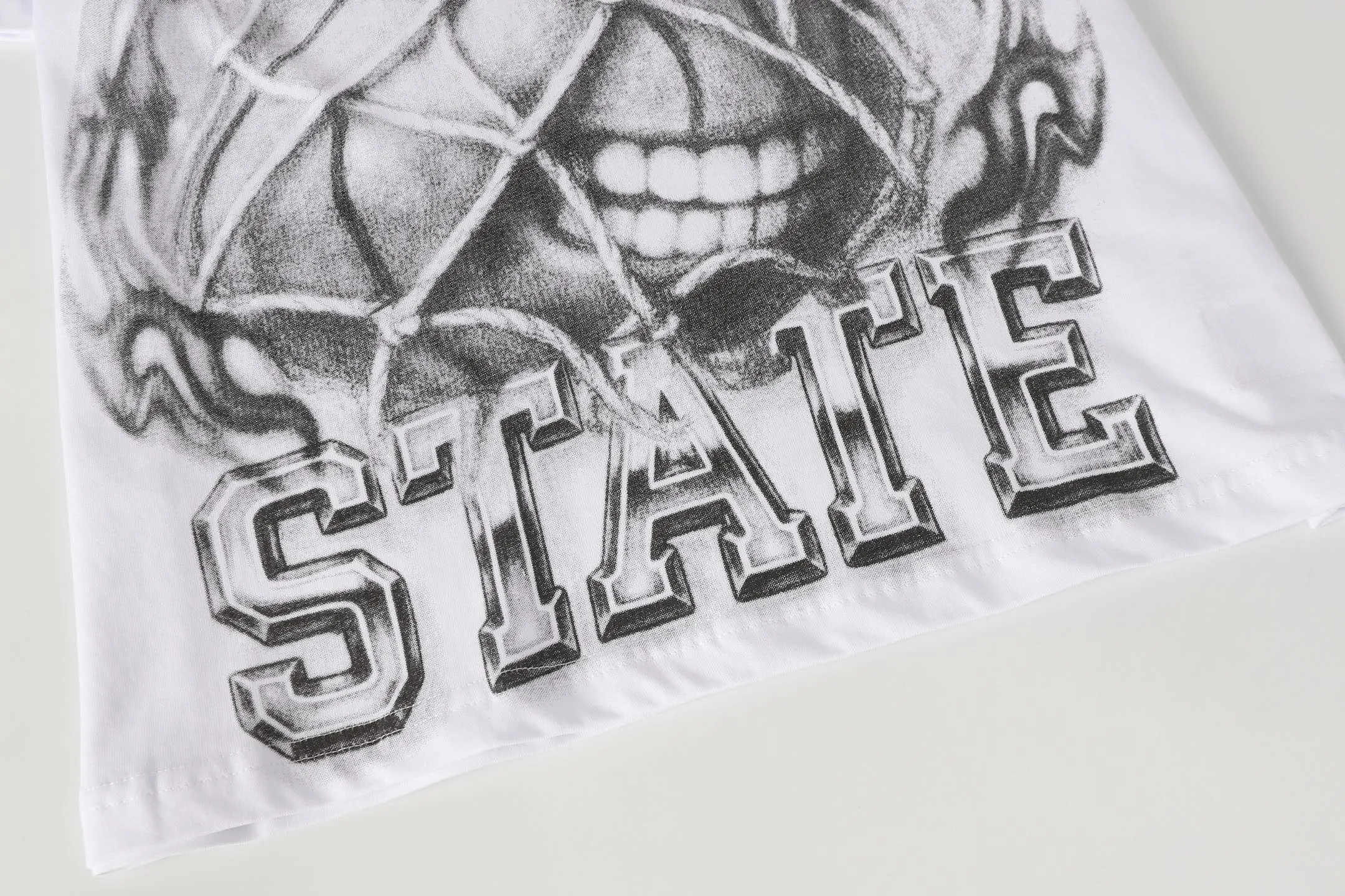P108 Real-stock Hellstar Cross-border European and American style, street fashion brand pure cotton T-shirt Fabric (fabric): 32 pieces of 240g heavy combed double yarn pure cotton Size (size): S-M- L- X L Color (colour): white