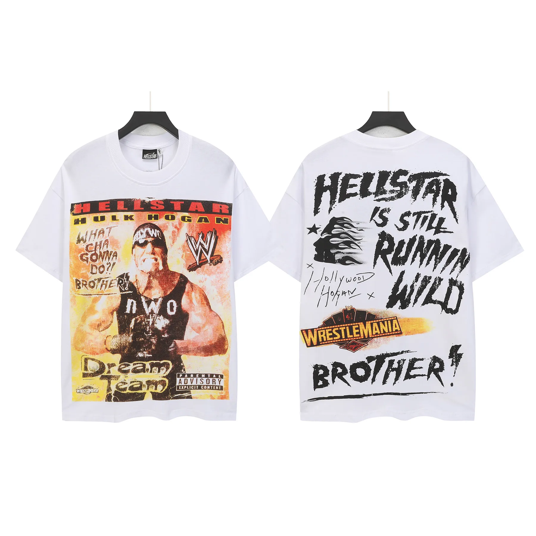 P108 Real-stock Hellstar Cross-border European and American style, street fashion brand pure cotton T-shirt Fabric (fabric): 32 pieces of 240g heavy combed double yarn pure cotton Size (size): S-M- L- X L Color (colour): white